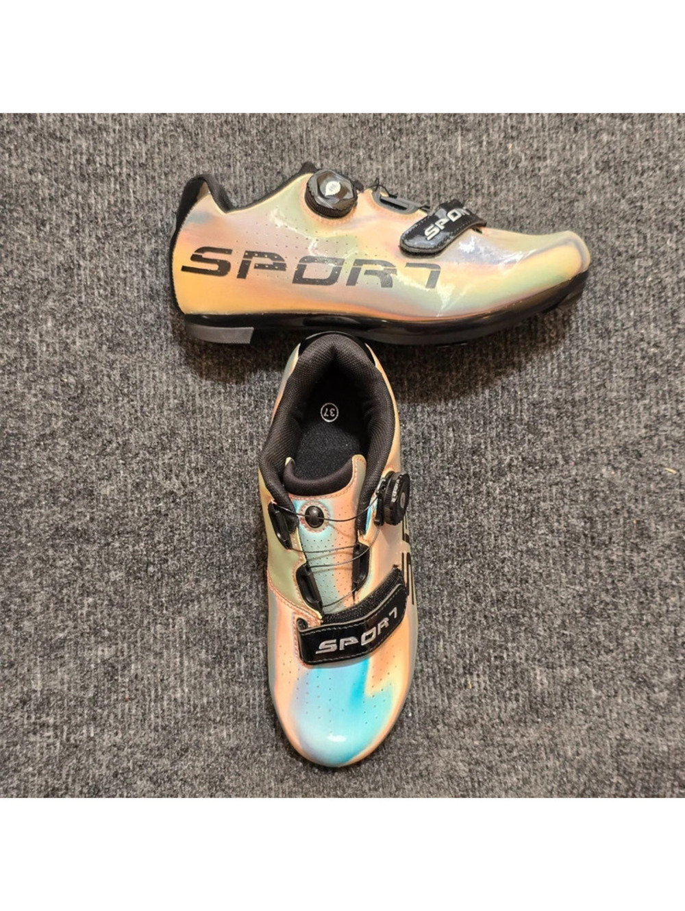 Iridescent Cycling Shoes Size 37 Women’s Road/Spin Bike Shoes BOA Dial & Strap